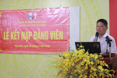CHI BỘ KHU PHỐ TÂN MINH KẾT NẠP ĐẢNG VIÊN