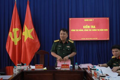 ĐOÀN KIỂM TRA QUÂN KHU 7 LÀM VIỆC TẠI BAN CHỈ HUY QUÂN SỰ PHƯỜNG TÂN KHAI