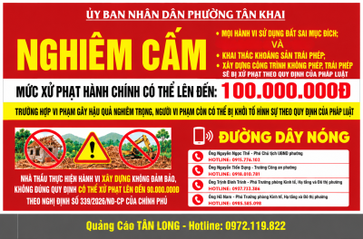 ỦY BAN NHÂN DÂN PHƯỜNG TÂN KHAI NGHIÊM CẤM HÀNH VI SỬ DỤNG...