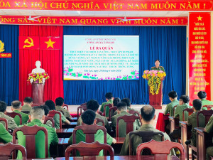 CÔNG AN XÃ TÂN LỢI TỔ CHỨC LỄ RA QUÂN THỰC HIỆN CAO ĐIỂM TẤN CÔNG, TRẤN ÁP TỘI PHẠM, BẢO ĐẢM ANTT