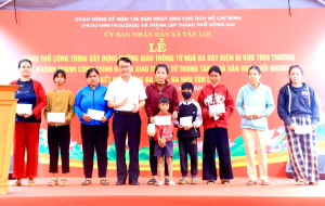 XÃ TÂN LỢI TỔ CHỨC LỄ ĐỘNG THỔ XÂY DỰNG TUYẾN ĐƯỜNG TỪ NGÃ BA DÂY ĐIỆN ĐI KHU TÌNH THƯƠNG, ẤP SUỐI NHUNG