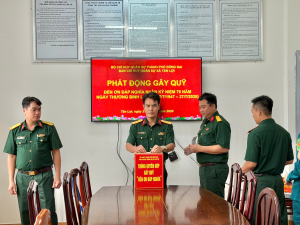BAN CHỈ HUY QUÂN SỰ XÃ TÂN LỢI PHÁT ĐỘNG GÂY QUỸ “ĐỀN ƠN ĐÁP NGHĨA”