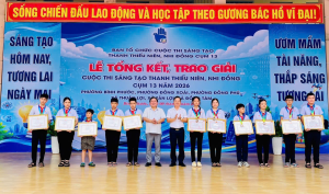 XÃ TÂN LỢI ĐẠT THÀNH TÍCH TẠI CUỘC THI SÁNG TẠO THANH THIẾU NIÊN, NHI ĐỒNG CỤM 13 NĂM 2026
