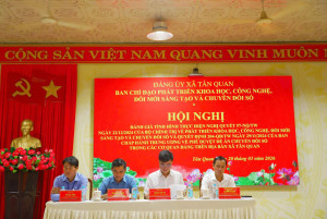 XÃ TÂN QUAN TỔ CHỨC HỘI NGHỊ ĐÁNH GIÁ KẾT QUẢ THỰC HIỆN  NGHỊ QUYẾT SỐ 57-NQ/TW NGÀY 22/12/2024 CỦA BỘ CHÍNH TRỊ VỀ ĐỘT PHÁ PHÁT TRIỂN KHOA HỌC, CÔNG NGHỆ, ĐỔI MỚI SÁNG TẠO VÀ CHUYỂN ĐỔI SỐ QUỐC GIA!