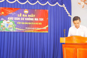 BAN THƯỜNG TRỰC ỦY BAN MTTQ VIỆT NAM XÃ TÂN QUAN TỔ CHỨC LỄ RA MẮT MÔ HÌNH “KHU DÂN CƯ KHÔNG MA TÚY” VÌ MỘT CỘNG ĐỒNG BÌNH YÊN VÀ PHÁT TRIỂN