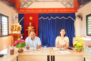 LÃNH ĐẠO XÃ TÂN QUAN LÀM VIỆC VỚI BAN ĐIỀU HÀNH ẤP TRƯỜNG AN VỀ TÌNH HÌNH HOẠT ĐỘNG SAU SÁP NHẬP