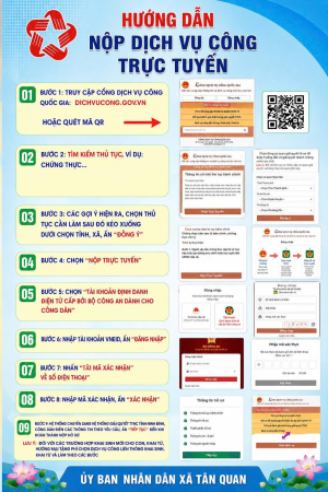 UBND XÃ TÂN QUAN HƯỚNG DẪN NỘP DỊCH VỤ CÔNG TRỰC TUYẾN