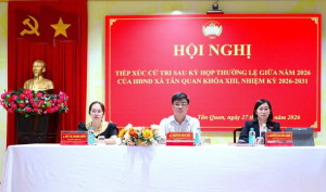 XÃ TÂN QUAN TỔ CHỨC HỘI NGHỊ TIẾP XÚC CỬ TRI VỚI ĐẠI BIỂU HĐND XÃ SAU KỲ HỌP THỨ 4