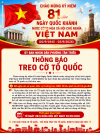 THÔNG BÁO VỀ VIỆC TREO CỜ TỔ QUỐC