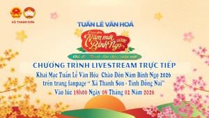 Banner  livestream trực tiếp trên trang fanpage “Xã Thanh Sơn – Tỉnh Đồng Nai”
