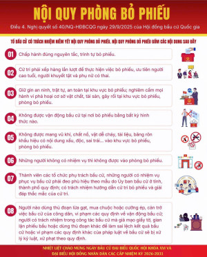 Nội quy phòng bỏ phiếu bầu cử đại biểu Quốc hội khóa XIV và đại biểu Hội đồng nhân dân các cấp nhiệm kỳ 2026 - 2031