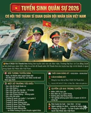 Banner tuyển sinh quân sự năm 2026
