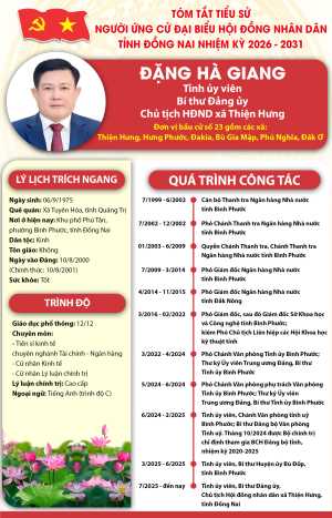XÃ THIỆN HƯNG CÓ 02 ỨNG CỬ VIÊN ĐƯỢC GIỚI THIỆU ỨNG CỬ ĐẠI BIỂU HĐND TỈNH ĐỒNG NAI KHÓA XI, NHIỆM KỲ 2026–2031
