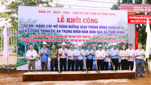 THIỆN HƯNG PHÁT ĐỘNG PHONG TRÀO THI ĐUA ĐẶC BIỆT 500 NGÀY ĐÊM VÀ KHỞI CÔNG CÔNG TRÌNH NÂNG CẤP, MỞ RỘNG ĐƯỜNG GIAO THÔNG NÔNG THÔN ẤP 12