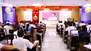 Cán bộ, đảng viên xã Thiện Hưng tham dự sinh hoạt chi bộ tháng 7-2026