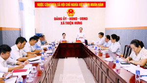 Đoàn giám sát HĐND xã Thiện Hưng giám sát công tác sắp xếp các trường học và quản lý, sử dụng tài sản công sau sắp xếp