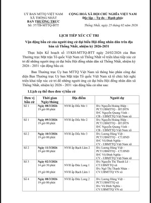 LỊCH TIẾP XÚC CỬ TRI