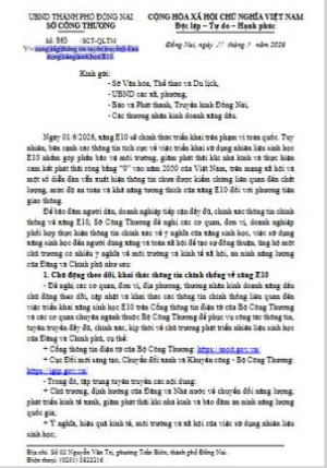 cung cấp thông tin tuyên truyền về sử   dụng xăng sinh học E10