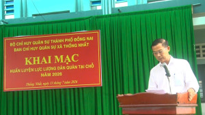 Ban Chỉ huy Quân sự xã Thống Nhất : Khai mạc huấn luyện dân...