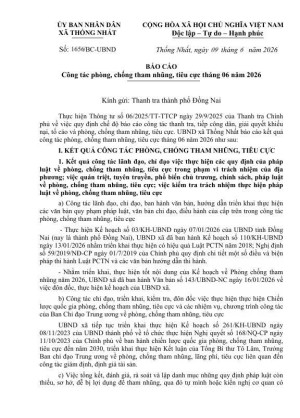 Công tác phòng, chống tham nhũng, tiêu cực tháng 06 năm 2026