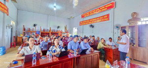 Đồng chí  Lê Thanh Hải, Bí thư Đảng ủy – Chủ tịch Hội đồng nhân dân xã Thọ Sơn gặp mặt cán bộ, đảng viên và Nhân dân.