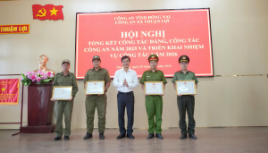 Công an xã Thuận Lợi tổng kết công tác đảng, công tác công an năm 2025 và triển khai nhiệm vụ năm 2026