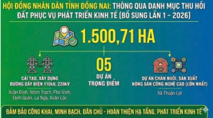 Đồng Nai thông qua danh mục thu hồi hơn 1.500 ha đất phục vụ phát triển kinh tế