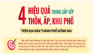 [Infographic] 4 hiệu quả trong sắp xếp thôn, ấp, khu phố trên địa bàn thành phố Đồng Nai?