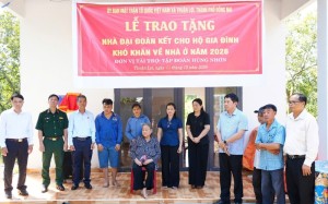 THUẬN LỢI: TRAO NHÀ ĐẠI ĐOÀN KẾT CHO GIA ĐÌNH ĐẢNG VIÊN, GIA ĐÌNH CÓ HOÀN CẢNH KHÓ KHĂN – NHÂN KỶ NIỆM 97 NĂM NGÀY THÀNH LẬP CHI BỘ ĐÔNG DƯƠNG CỘNG SẢN ĐẢNG VÀ HƯỞNG ỨNG "TUẦN LỄ PHÚ RIỀNG ĐỎ" NĂM 2026