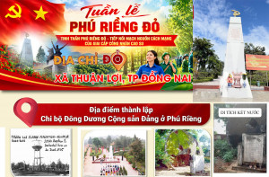 [Infographic] - ĐỊA CHỈ ĐỎ THUẬN LỢI: ĐỊA ĐIỂM THÀNH LẬP CHI BỘ ĐÔNG DƯƠNG CỘNG SẢN ĐẢNG Ở PHÚ RIỀNG; KÉT NƯỚC - ĐỊA ĐIỂM MỸ - NGỤY SÁT HẠI ĐỒNG BÀO LÀNG 2 - ĐỒN ĐIỀN CAO SU THUẬN LỢI NĂM 1965