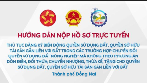Hướng dẫn nộp hồ sơ trực tuyến lĩnh vực Đất đai