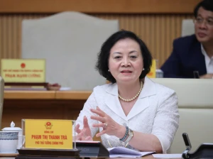 Phó Thủ tướng Phạm Thị Thanh Trà, Phó Trưởng Ban Chỉ đạo của Chính phủ về sắp xếp, tổ chức lại đơn vị hành chính các cấp và xây dựng mô hình tổ chức chính quyền địa phương 2 cấp. Ảnh: VGP/Thu Giang