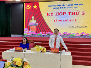 Kỳ họp HĐND phường Trấn Biên thông qua 10 Nghị quyết quan trọng