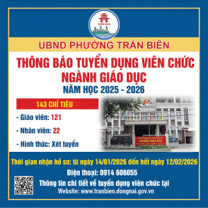 Thông báo tuyển dụng viên chức ngành giáo dục, năm học...