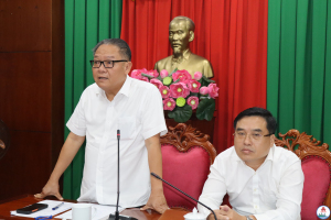 Ủy viên Ban Thường vụ Tỉnh ủy, Phó Chủ tịch Thường trực UBND tỉnh Đồng Nai Nguyễn Kim Long phát biểu tại hội nghị