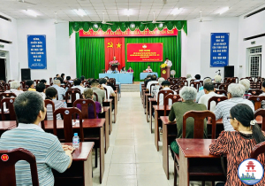 Toàn cảnh hội nghị tiếp xúc cử tri với người ứng cử đại biểu HĐND phường Trấn Biên đơn vị  bầu cử số 5