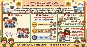 Thông báo về việc tổ chức cấp Căn cước cho công dân  phục vụ các kỳ thi tuyển sinh năm 2026