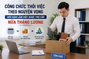 Công chức thôi việc theo nguyện vọng mỗi năm làm việc được trợ cấp nửa tháng lương
