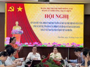 Hội nghị bàn giao chức năng, nhiệm vụ tham mưu về công tác dân vận từ Ban Xây dựng Đảng Đảng ủy phường Trấn Biên về Ủy ban MTTQ Việt Nam phường Trấn Biên