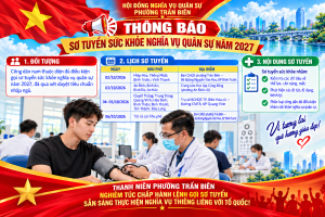 PHƯỜNG TRẤN BIÊN THÔNG BÁO LỊCH SƠ TUYỂN SỨC KHỎE NGHĨA VỤ QUÂN SỰ NĂM 2027