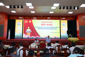 Lãnh đạo Đảng ủy, UBND phường Trấn Biên đối thoại với các khu phố về giải pháp lập lại trật tự đô thị