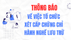 Thông báo về việc tổ chức xét cấp Chứng chỉ hành nghề lưu...
