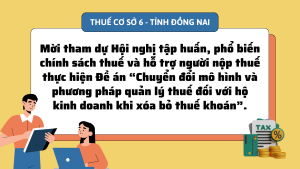 Mời tham dự Hội nghị tập huấn, phổ biến chính sách thuế và...