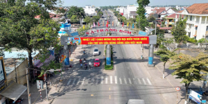 CỜ HOA RỰC RỠ TRÊN CÁC TUYẾN ĐƯỜNG XÃ TRẢNG BOM CHÀO MỪNG ĐẠI HỘI ĐẠI BIỂU TOÀN QUỐC LẦN THỨ XIV CỦA ĐẢNG