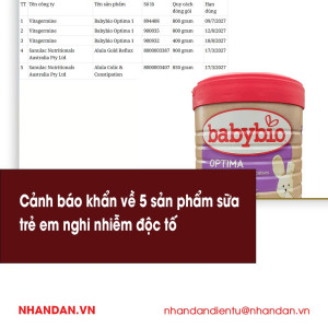 Cảnh báo sản phẩm nghi nhiễm độc tố cereulide