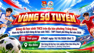 Thông báo tổ chức Vòng sơ tuyển bóng đá THCS phường Trảng...
