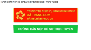 HƯỚNG DẪN NỘP HỒ SƠ ĐĂNG KÝ KINH DOANH TRỰC TUYẾN