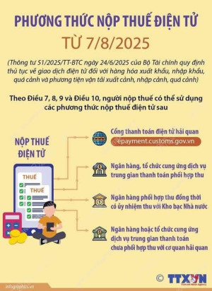 Phương thức nộp thuế điện tử từ 7/8/2025