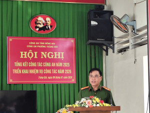 Công an phường Trảng Dài tổ chức Hội nghị Tổng kết công tác năm 2025, triển khai nhiệm vụ trọng tâm năm 2026