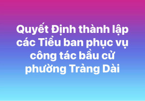 Quyết Định thành lập các Tiểu ban phục vụ công tác bầu cử phường Trảng Dài